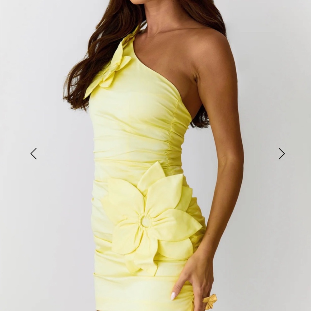 Hello Molly Vibrant Yellow One-Shoulder Dress